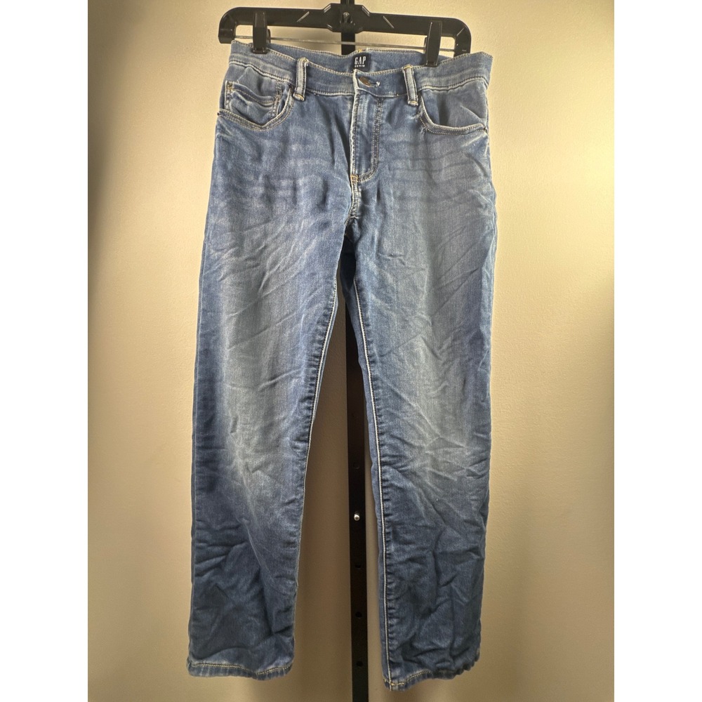 Gap Denim Boys 12 Husky Stretch Slim Jeans Medium Wash Blue 5-Pocket